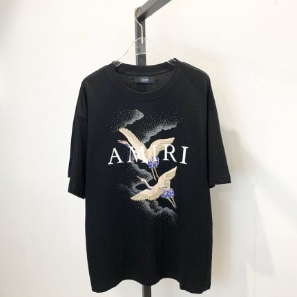 Amiri Men's Cranes Print T shirt Black