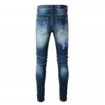 Amiri Old English Logo Jean Clay Blue