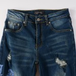 Amiri Old English Logo Jean Clay Blue