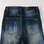 Amiri Old English Logo Jean Clay Blue