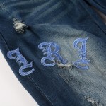 Amiri Old English Logo Jean Clay Blue