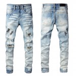 Amiri Old English Logo Jean Clay Indigo