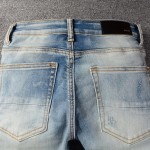 Amiri Old English Logo Jean Clay Indigo