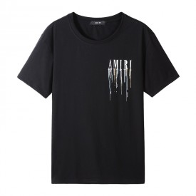 Amiri Black Paint Drip Core Logo T-Shirt 