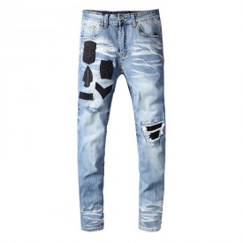 Amiri painter military patch jean medium crafted indigo