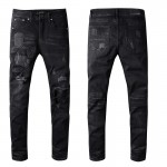 Amiri painter military patch jean rough black