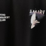 AMIRI Peace Pigeon Print Casual Short Sleeve T shirt Men