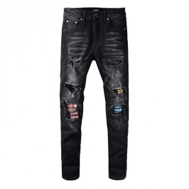 Amiri Pleated Watercolor Animation Jean Web Exclusive Aged Black