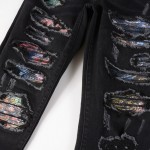 Amiri Rainbow Paisley Thrasher Jean Aged Black