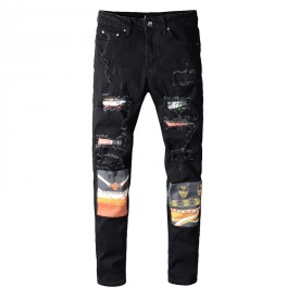 Amiri Scarves Art Patch Jean Original Black 