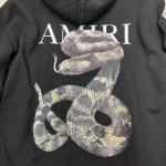 Amiri Snake Cotton Jersey Hooides Black