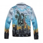 Amiri Three-headed Fire Spitting Dragon Jacket Blue