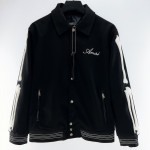 Amiri Wool Blend Drill Varsity Jacket Black