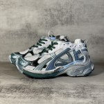 Balenciaga Runner Sneaker in White / Emerald Green