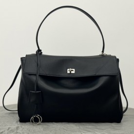 Balenciaga Rodeo Large Handbag in Black / Silver Hardware