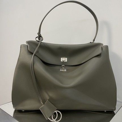 Balenciaga Rodeo Large Handbag in Green / Silver Hardware