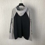 Balenciaga Men's 3b Stencil Hooded Raglan T-shirt Oversized in Black