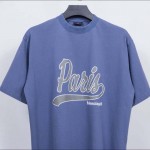 Balenciaga Enjoy Paris T-Shirt Oversized in Faded Blue