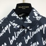 Balenciaga Men's New Scribble Shirt Large Fit in Black