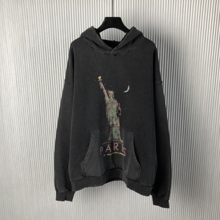 Balenciaga  Paris Liberty Hoodie Oversized in Black