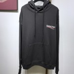 Balenciaga Political Campaign Hoodie in Black cotton fleece 