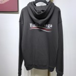 Balenciaga Political Campaign Hoodie in Black cotton fleece 