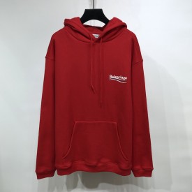 Balenciaga Political Campaign Hoodie in Red cotton fleece 