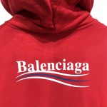 Balenciaga Political Campaign Hoodie in Red cotton fleece 