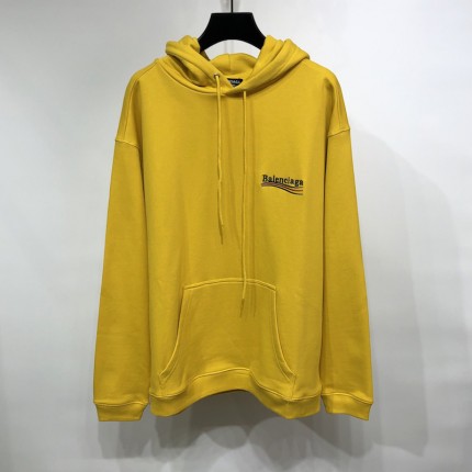 Balenciaga Political Campaign Hoodie in Yellow cotton fleece 