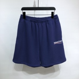 Balenciaga Men's Political Campaign Sweat Shorts in Blue