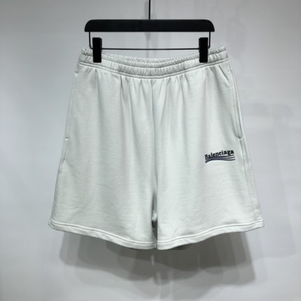 Balenciaga Men's Political Campaign Sweat Shorts in White