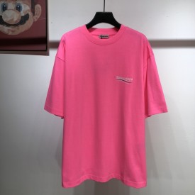 Balenciaga Regular Political Campaign T-shirt in pink jersey 