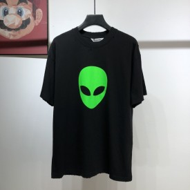 Balenciaga Alien Medium Fit T shirt Black Acid Green