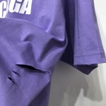 Balenciaga Caps Destroyed Flatground T-shirt Purple