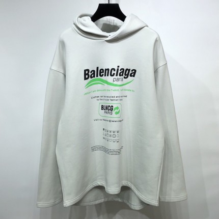 Balenciaga Dry Cleaning Hooded T-shirt in White 