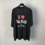 I Love Paris & Balenciaga T-shirt Medium Fit in Black Faded