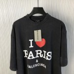 I Love Paris & Balenciaga T-shirt Medium Fit in Black Faded