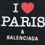 I Love Paris & Balenciaga T-shirt Medium Fit in Black Faded