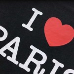 I Love Paris & Balenciaga T-shirt Medium Fit in Black Faded