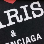 I Love Paris & Balenciaga T-shirt Medium Fit in Black Faded