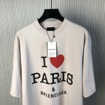 I Love Paris & Balenciaga T-shirt Medium Fit in White