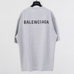 Balenciaga Logo Medium Fit T-shirt in Grey