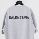 Balenciaga Logo Medium Fit T-shirt in Grey