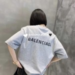 Balenciaga Logo Medium Fit T-shirt in Grey