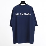 Balenciaga Logo Medium Fit T-shirt in Navy