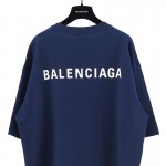 Balenciaga Logo Medium Fit T-shirt in Navy