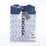 Balenciaga Logo Medium Fit T-shirt in Navy