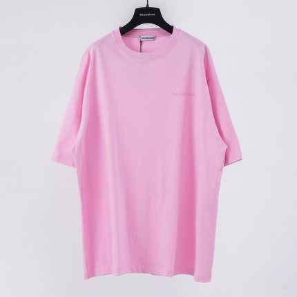 Balenciaga Logo Medium Fit T-shirt in Pink