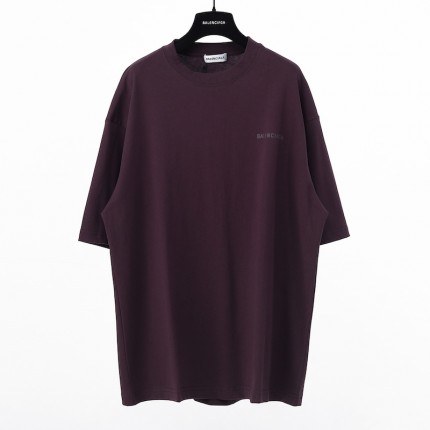 Balenciaga Logo Medium Fit T-shirt in Purple