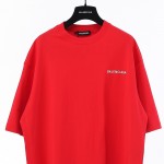 Balenciaga Logo Medium Fit T-shirt in Red